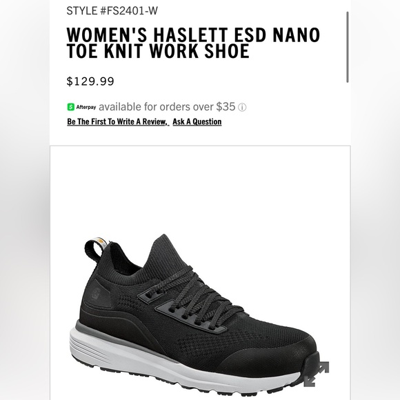 CARHARTT WOMEN'S HASLETT ESD NANO TOE KNIT WORK SHOE SIZE 6 - Picture 1 of 10